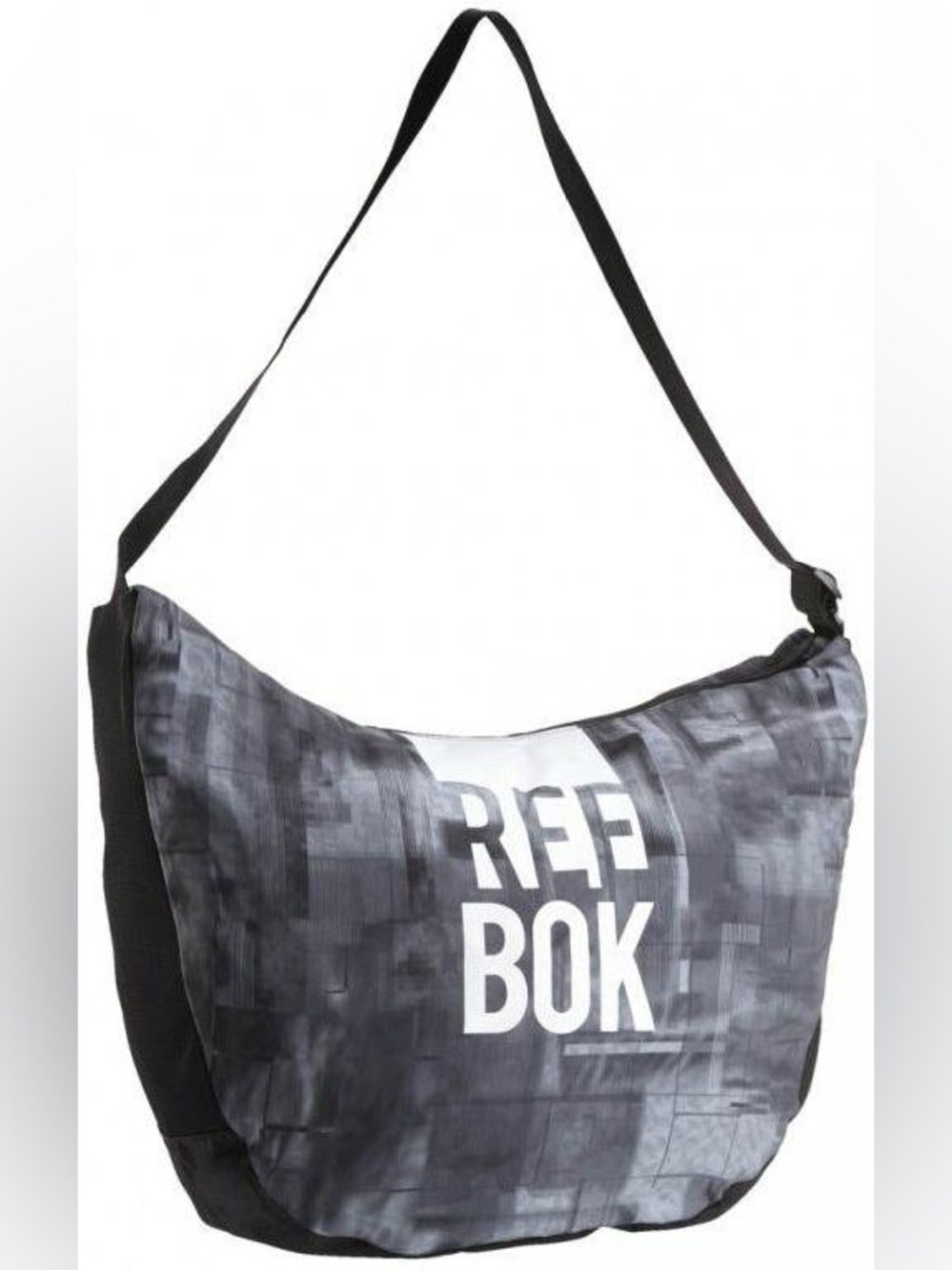 Reebok Training Grip Tote Bag grey and black graphic Mesh sides adjustable strap